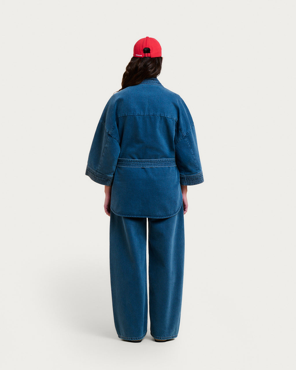 VESTE KIMONO KURA DENIM GREY-BLUE