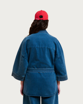 VESTE KIMONO KURA DENIM GREY-BLUE