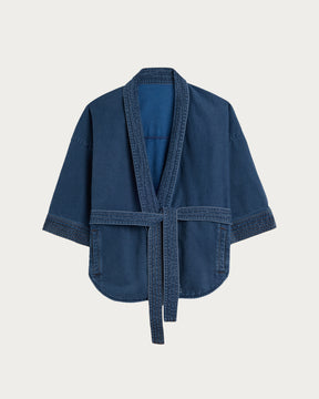 VESTE KIMONO KURA DENIM GREY-BLUE