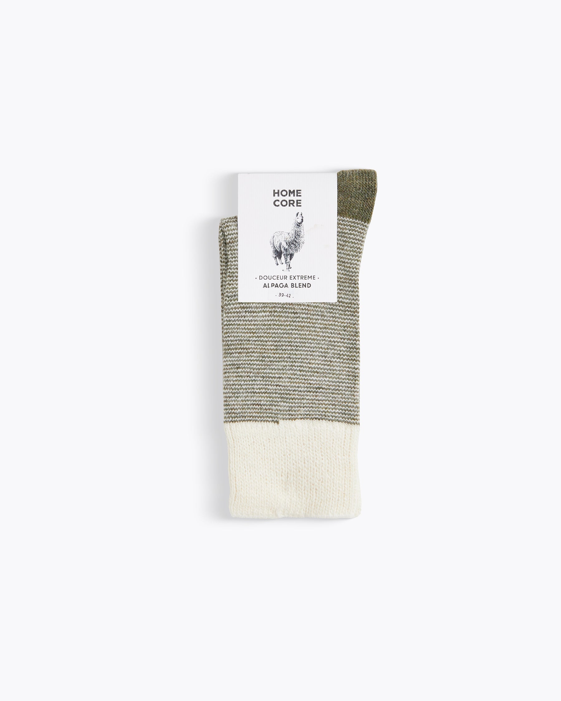 LAMBSWOOL SOCKS STRIPES KHAKI