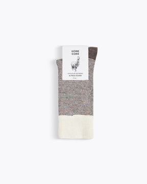 LAMBSWOOL SOCKS STRIPES BROWN