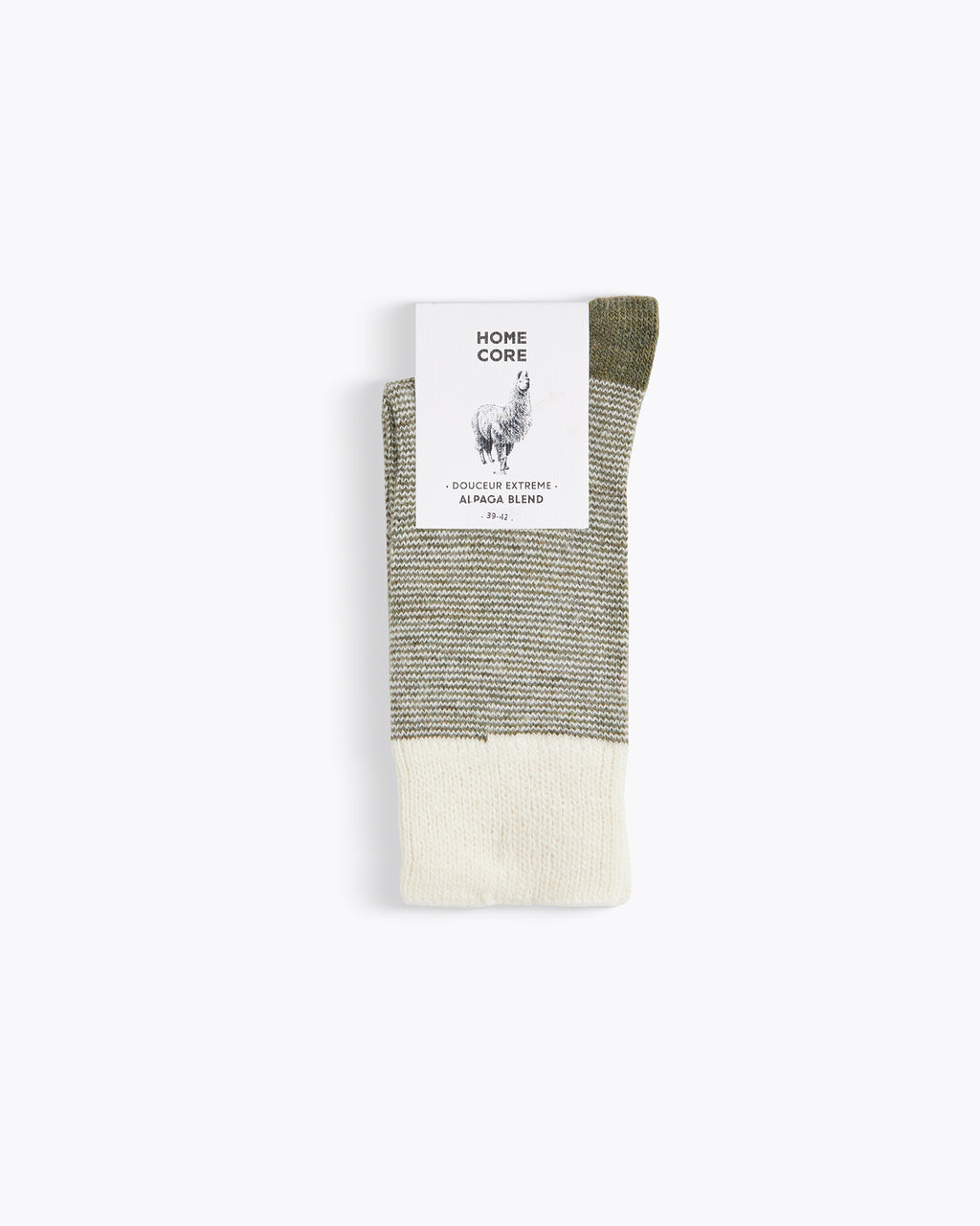 LAMBSWOOL SOCKS STRIPES KHAKI