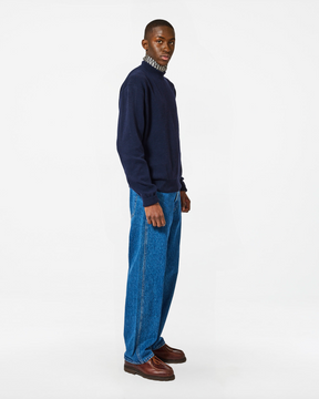 LIAM FUZZ NAVY SWEATER
