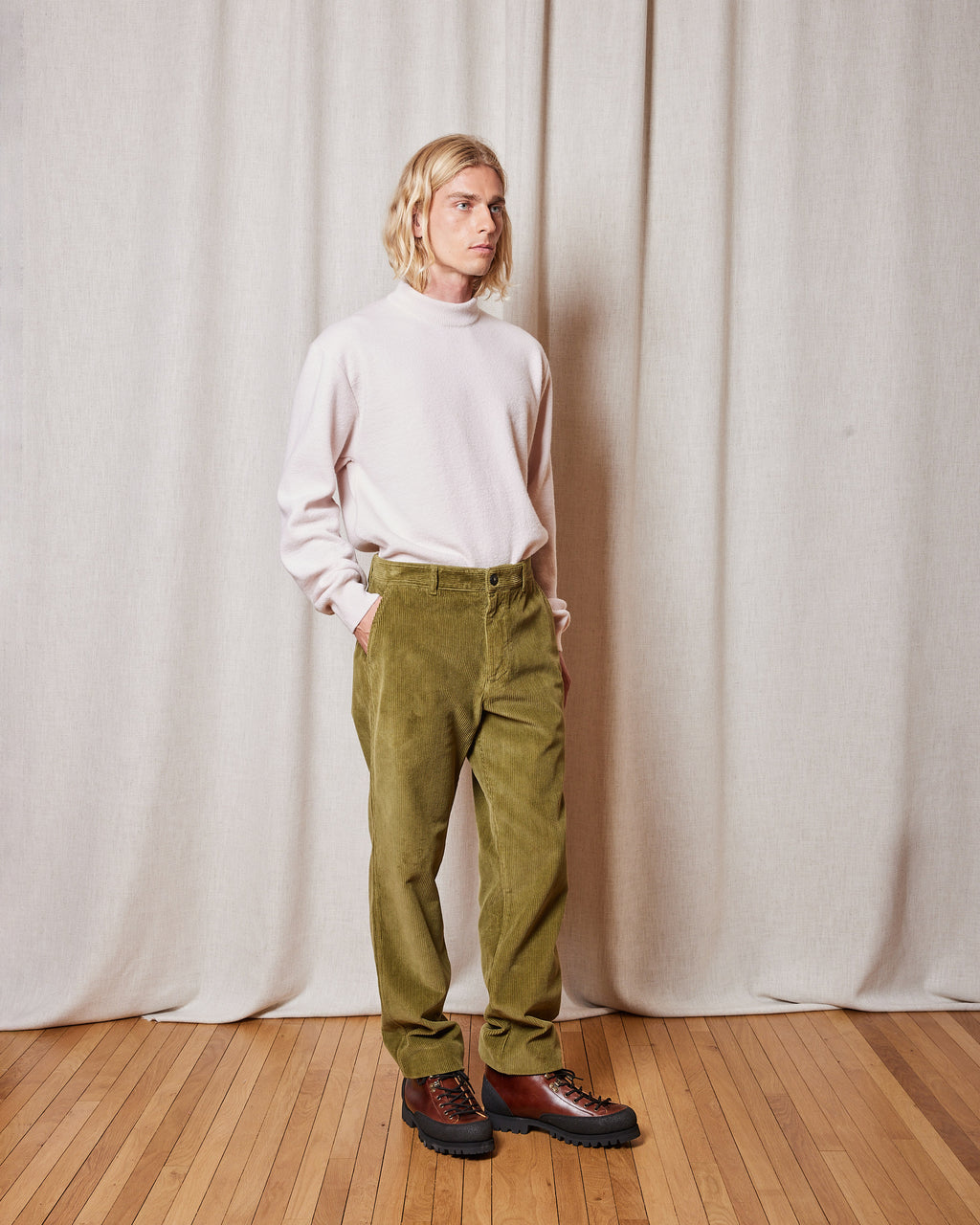 LYNCH CORD LIZARD GREEN TROUSERS