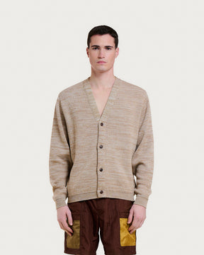 CARDIGAN MANOLO MERINO BEIGE MELANGE
