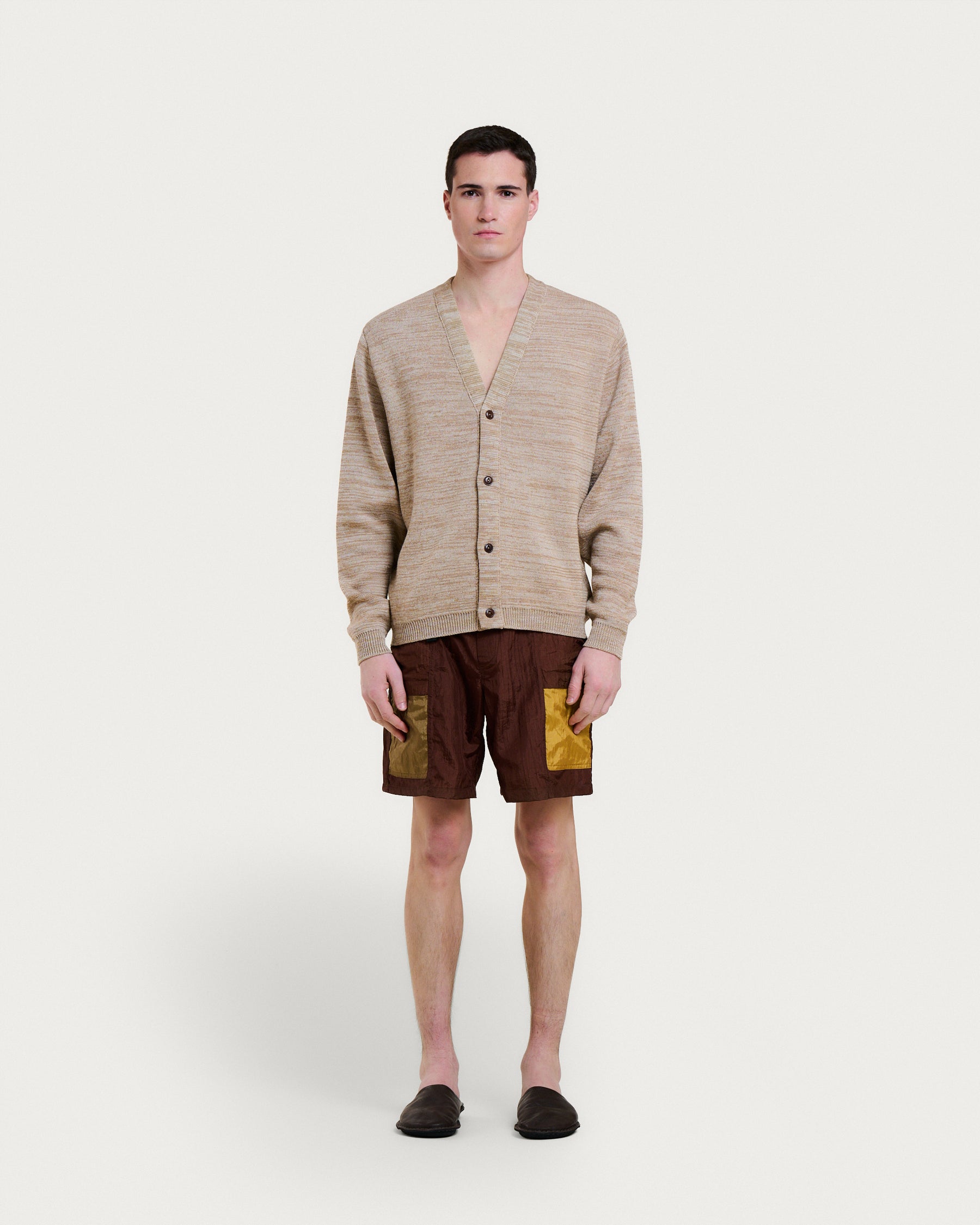 CARDIGAN MANOLO MERINO BEIGE MELANGE