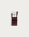 MERINO WOOL SOCKS - STRIPES COCOA-RED