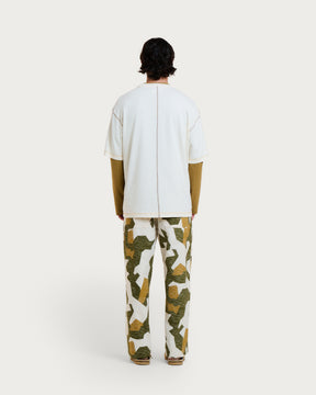 MULTICO BASEBALL CREAM-BROWN T-SHIRT