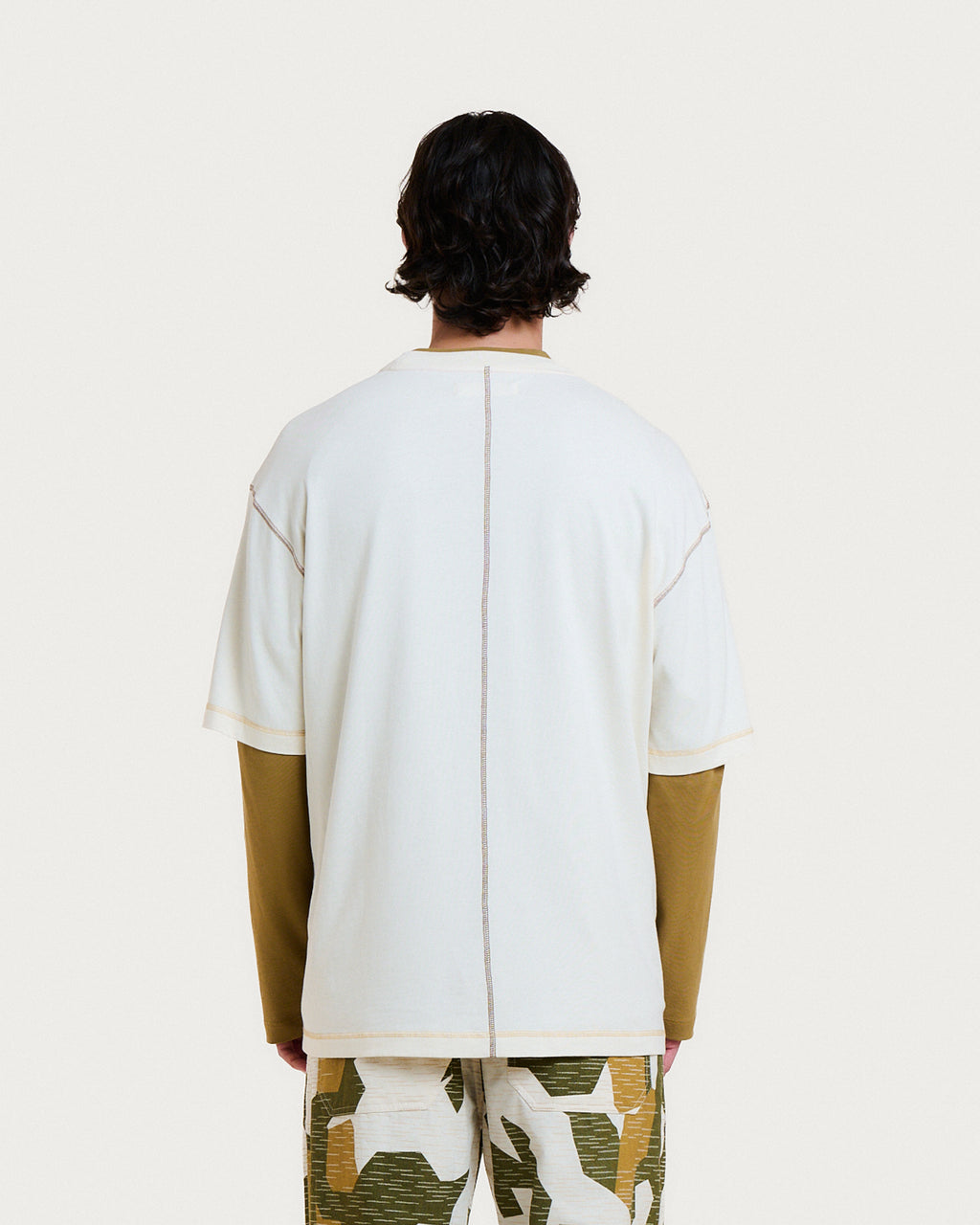 MULTICO BASEBALL CREAM-BROWN T-SHIRT