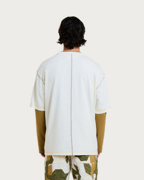 MULTICO BASEBALL CREAM-BROWN T-SHIRT