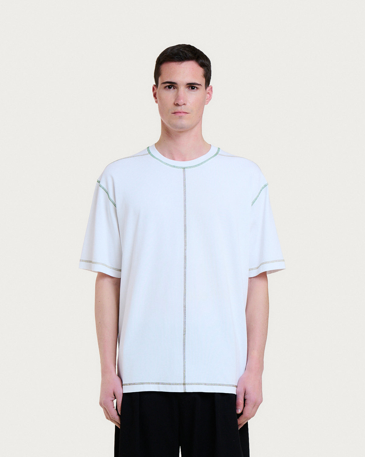 MULTICO BASEBALL WHITE-GREEN T-SHIRT