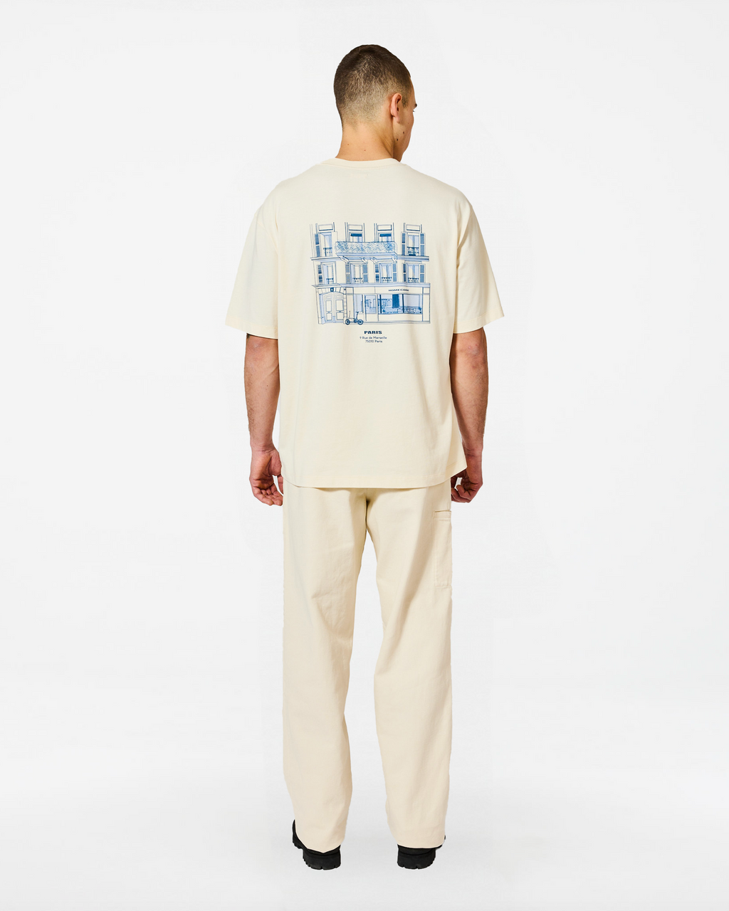 T-SHIRT PARIS 10 TEE CREAM-BLUE