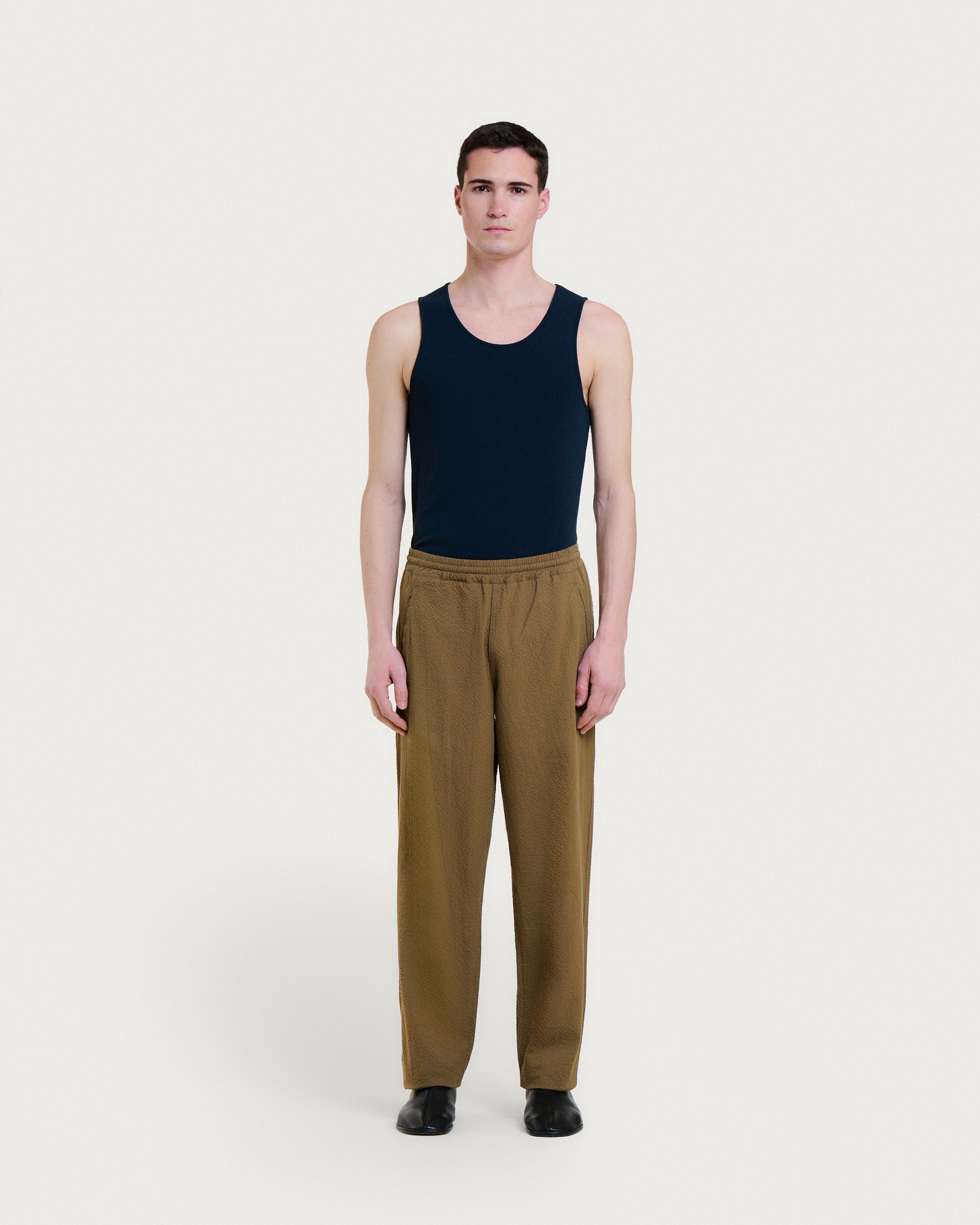 KHAKI SEER SAROUEL PANTS