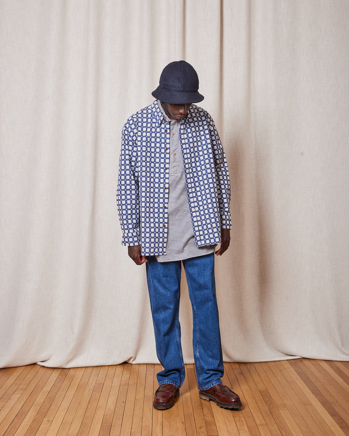 CHEMISE SHADOW DELOS NAVY / WHITE