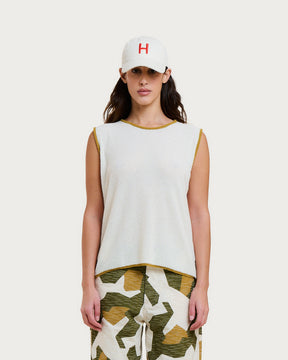 SOFIA SPUMA ECRU-KHAKI TANK TOP