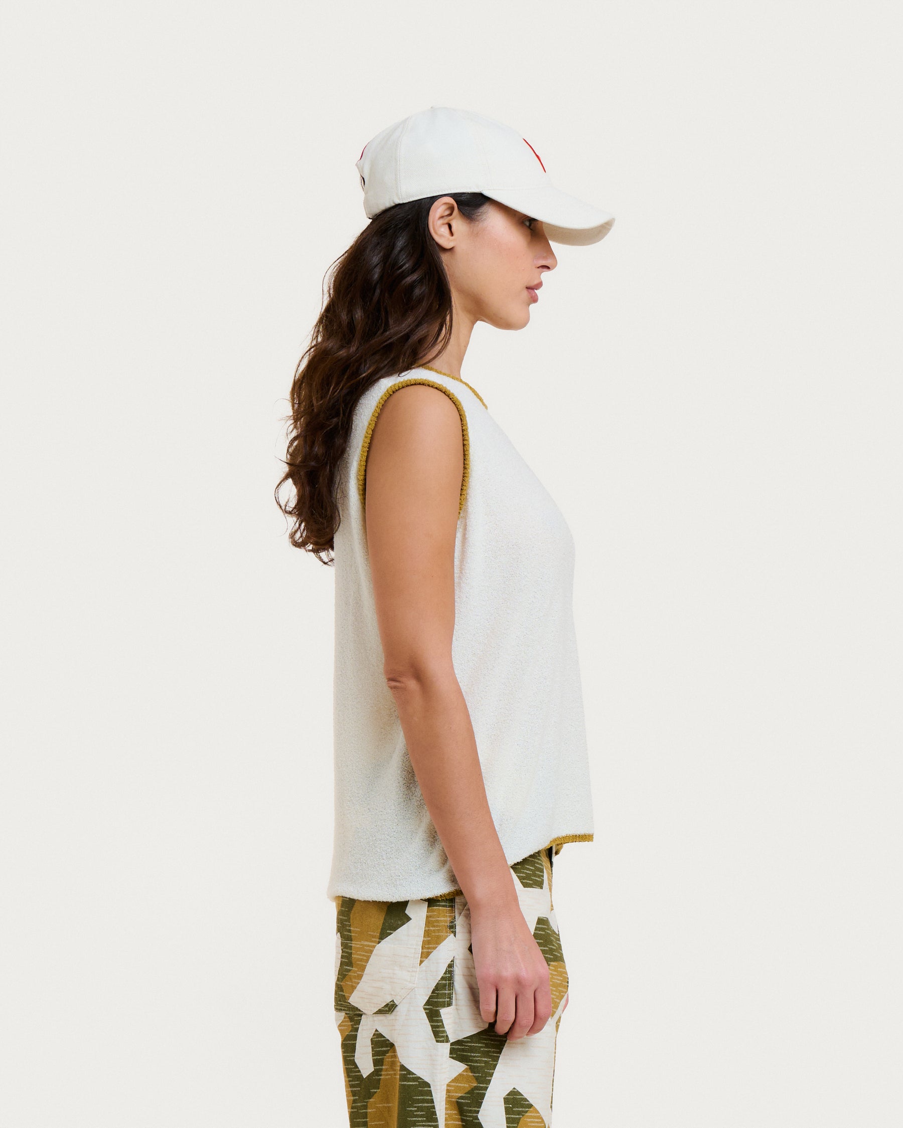 SOFIA SPUMA ECRU-KHAKI TANK TOP