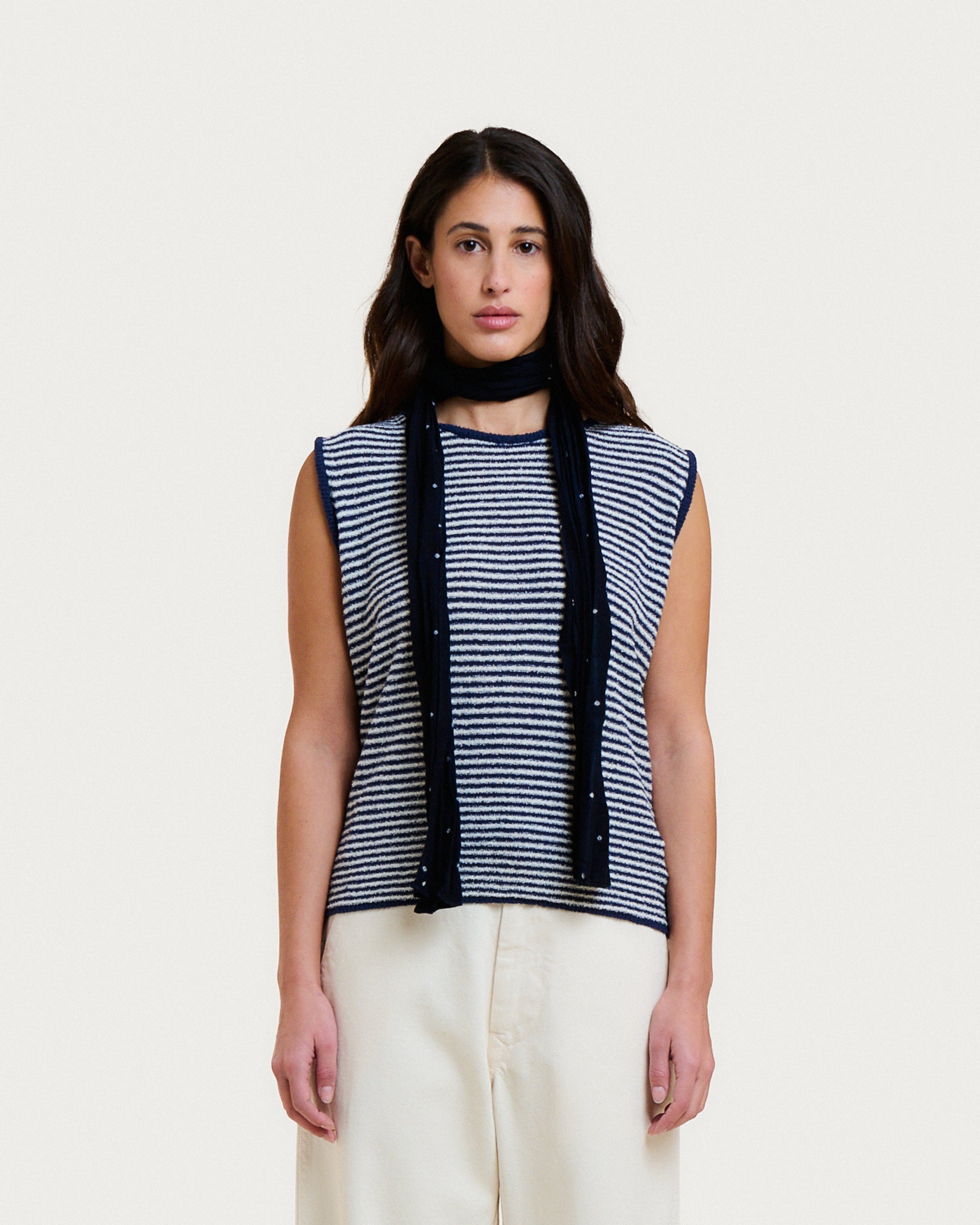 SOFIA SPUMA NAVY STRIPES TANK TOP