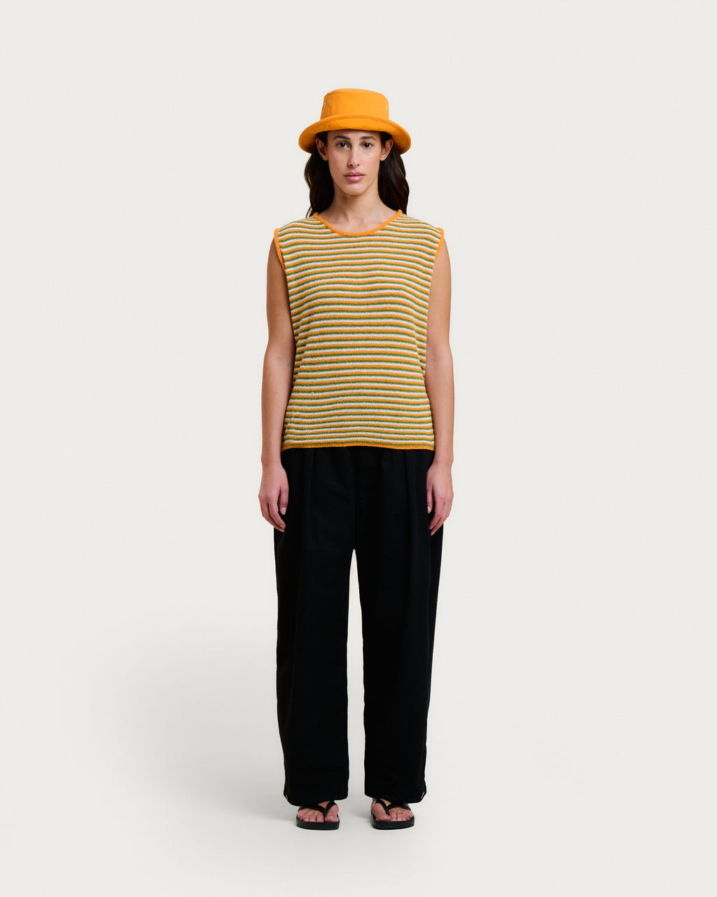 SOFIA SPUMA ORANGE STRIPES TANK TOP