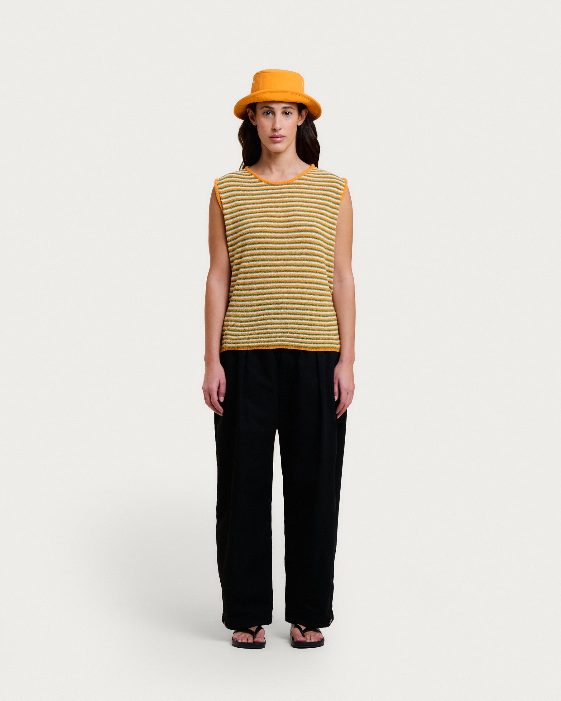 SOFIA SPUMA ORANGE STRIPES TANK TOP