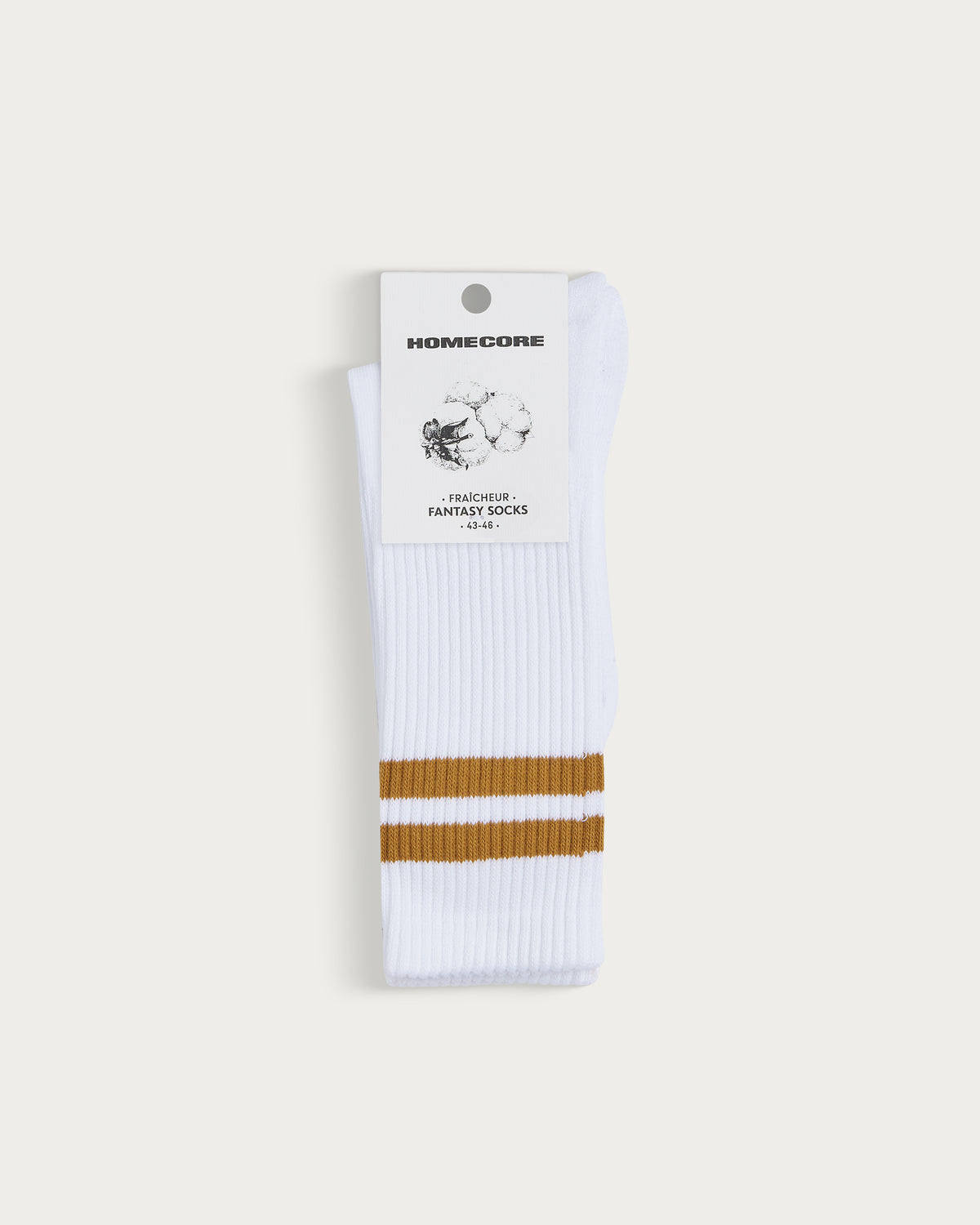 CHAUSSETTES DE SPORT WHITE-CARAMEL
