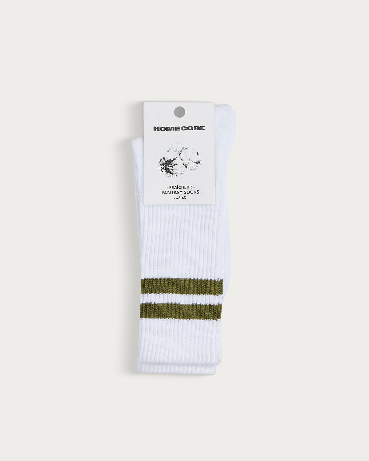 CHAUSSETTES DE SPORT WHITE-KHAKI