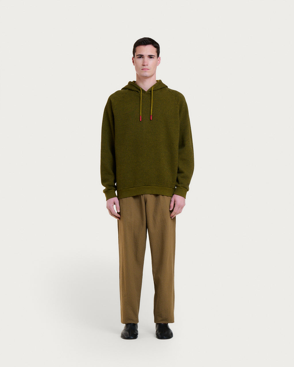 TERRY ARMY KHAKI HOODIE