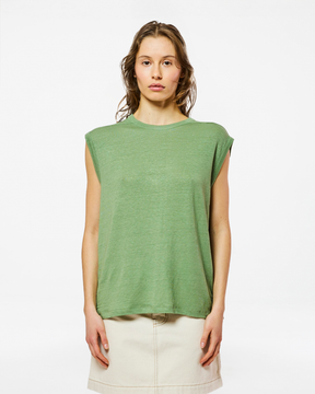 DÉBARDEUR TOM LINEN SWAMP GREEN