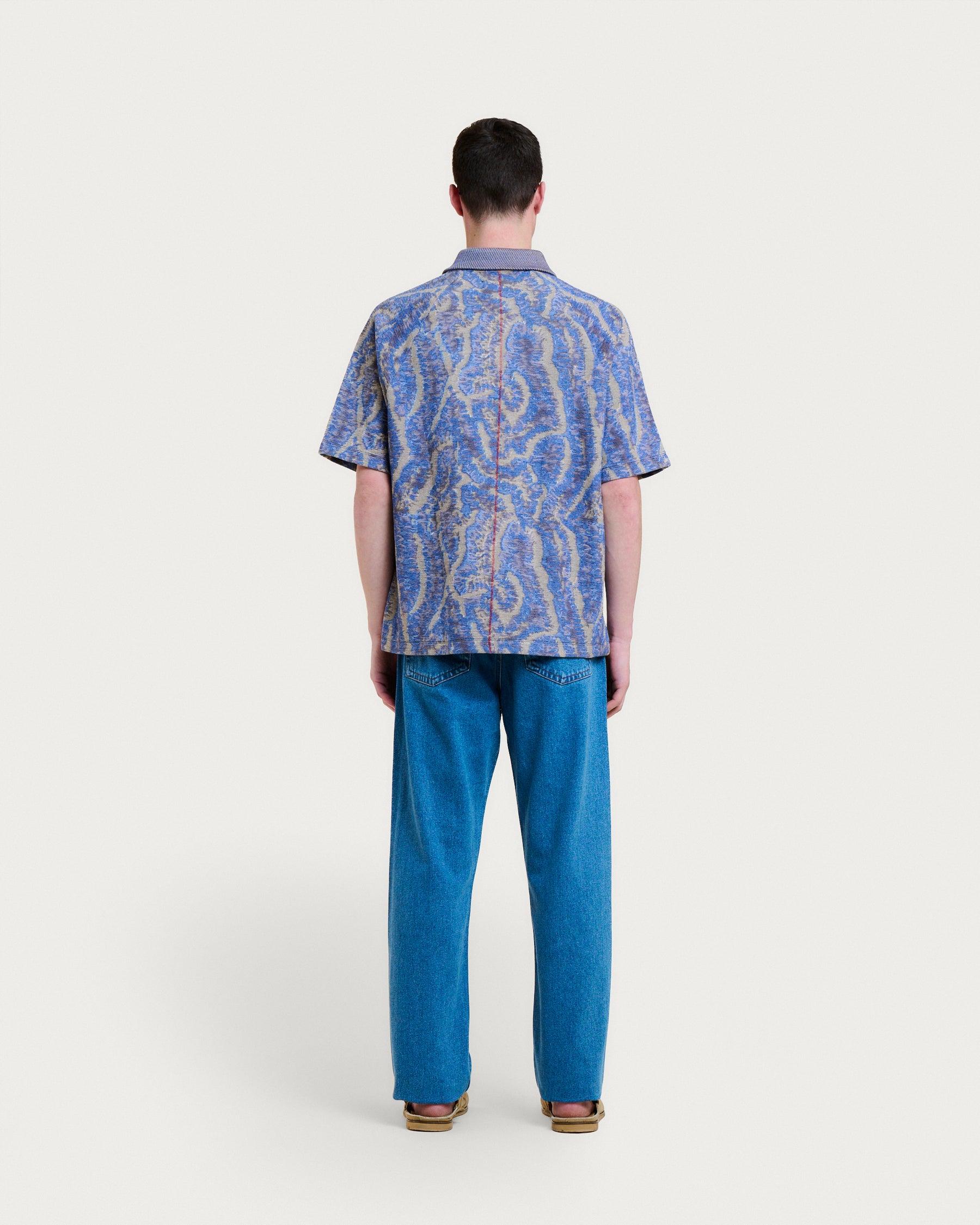 TOPOS CORAL BLUE MULTI POLO SHIRT