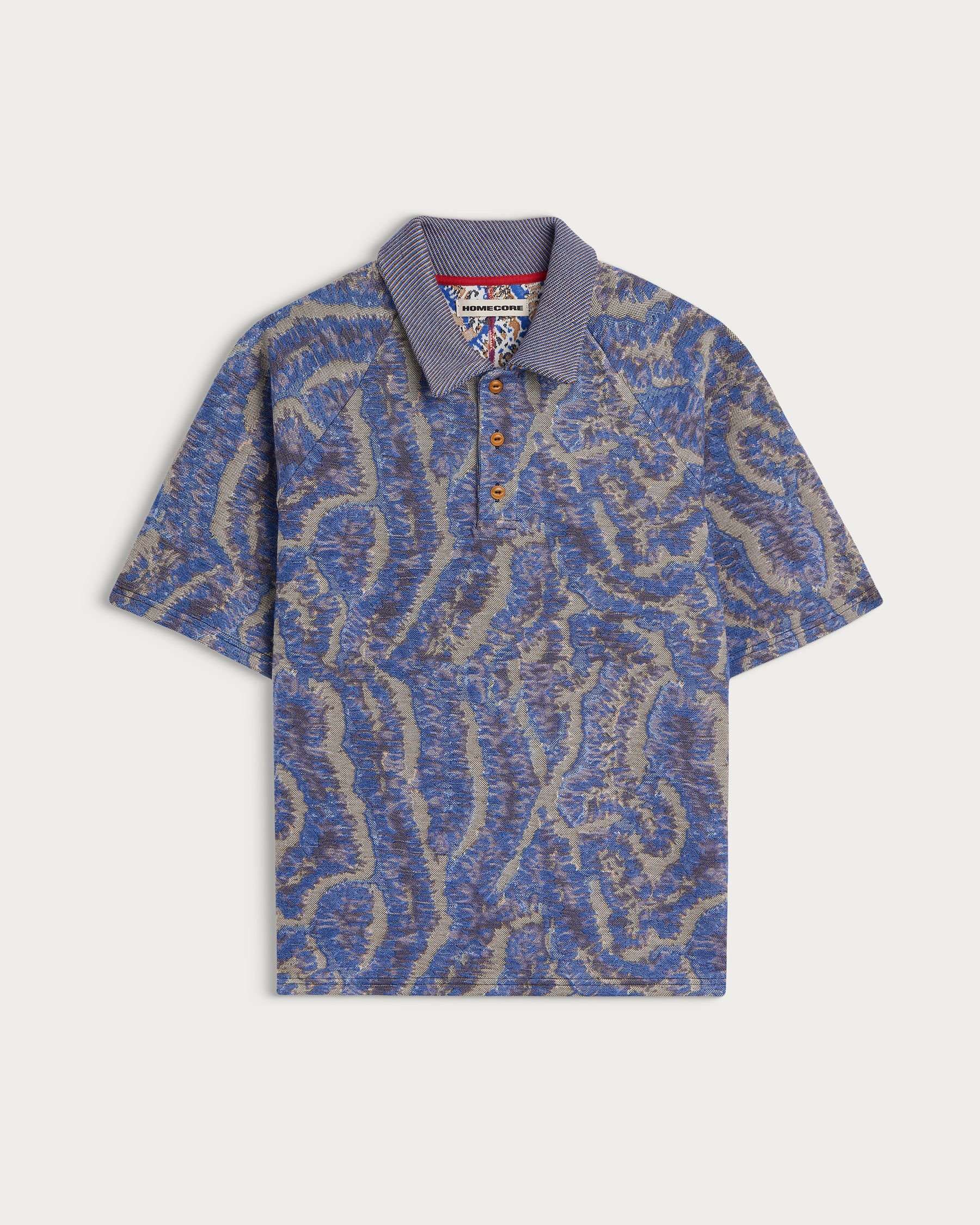 TOPOS CORAL BLUE MULTI POLO SHIRT