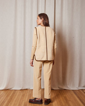 VESTE TROY CREAM - BROWN