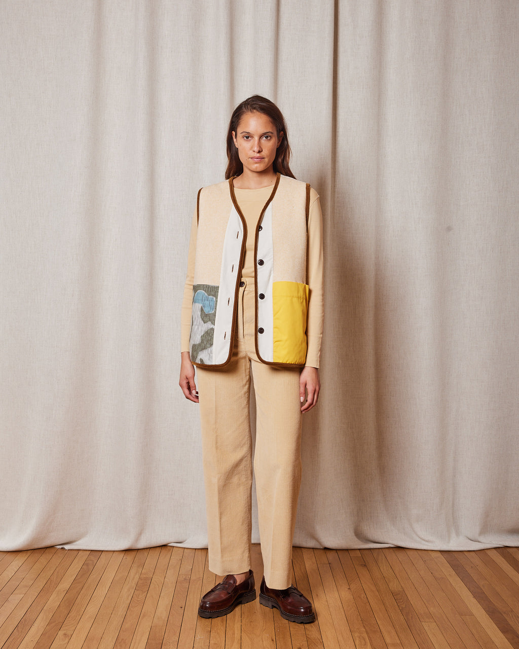 VESTE TROY CREAM - BROWN