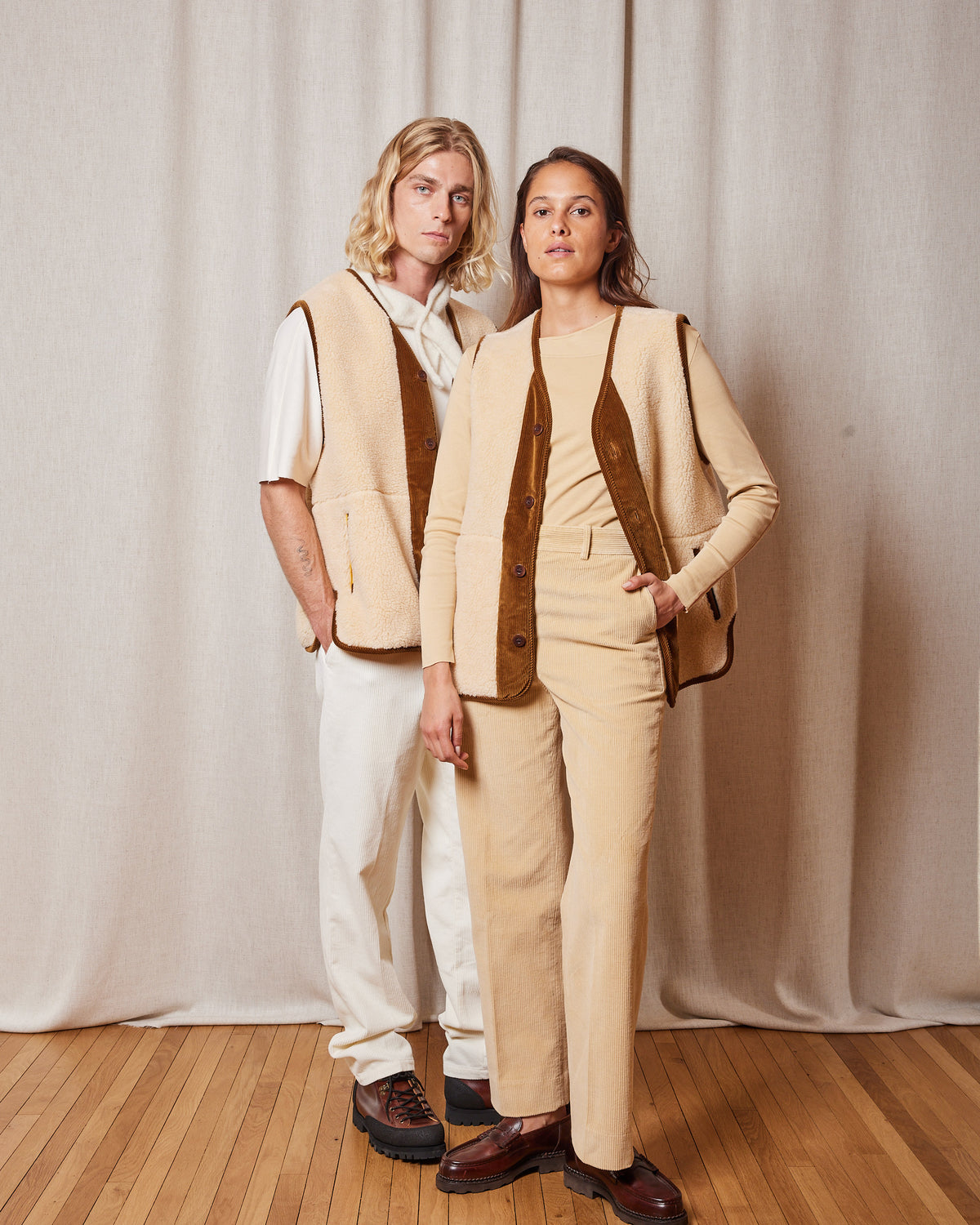 VESTE TROY CREAM - BROWN