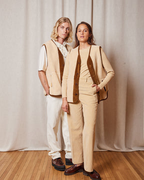 VESTE TROY CREAM - BROWN