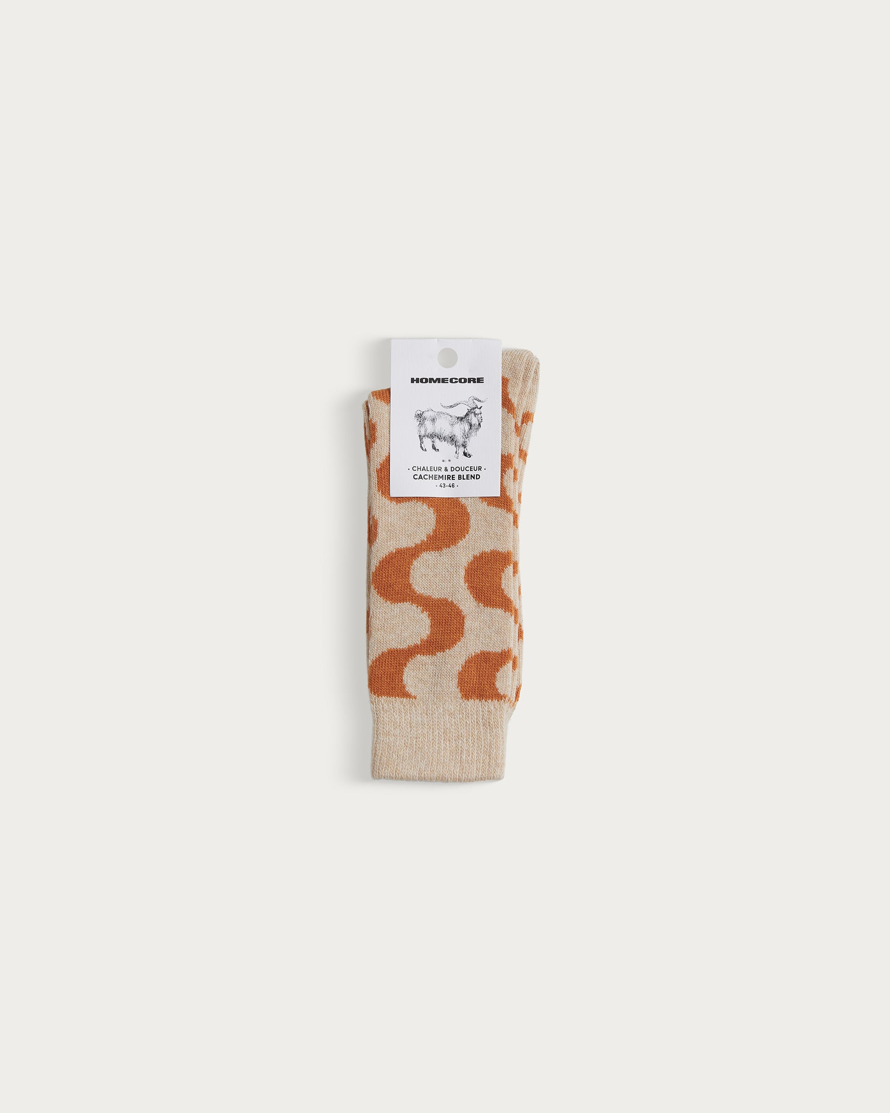 WAVES SOCKS ORANGE-CREAM