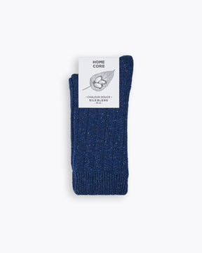 CHAUSSETTES EN LAINE ET SOIE  NAVY