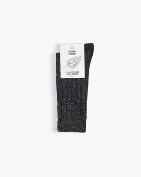 WOOL-SILK SOCKS ANTHRACITE-MULTI