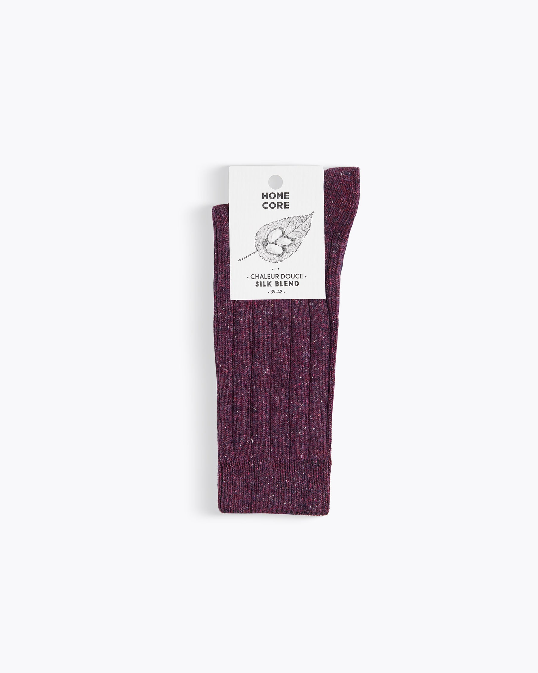 WOOL-SILK SOCKS PURPLE-MULTI