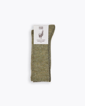 OLIVE GREEN ALPACA BLEND SOCKS