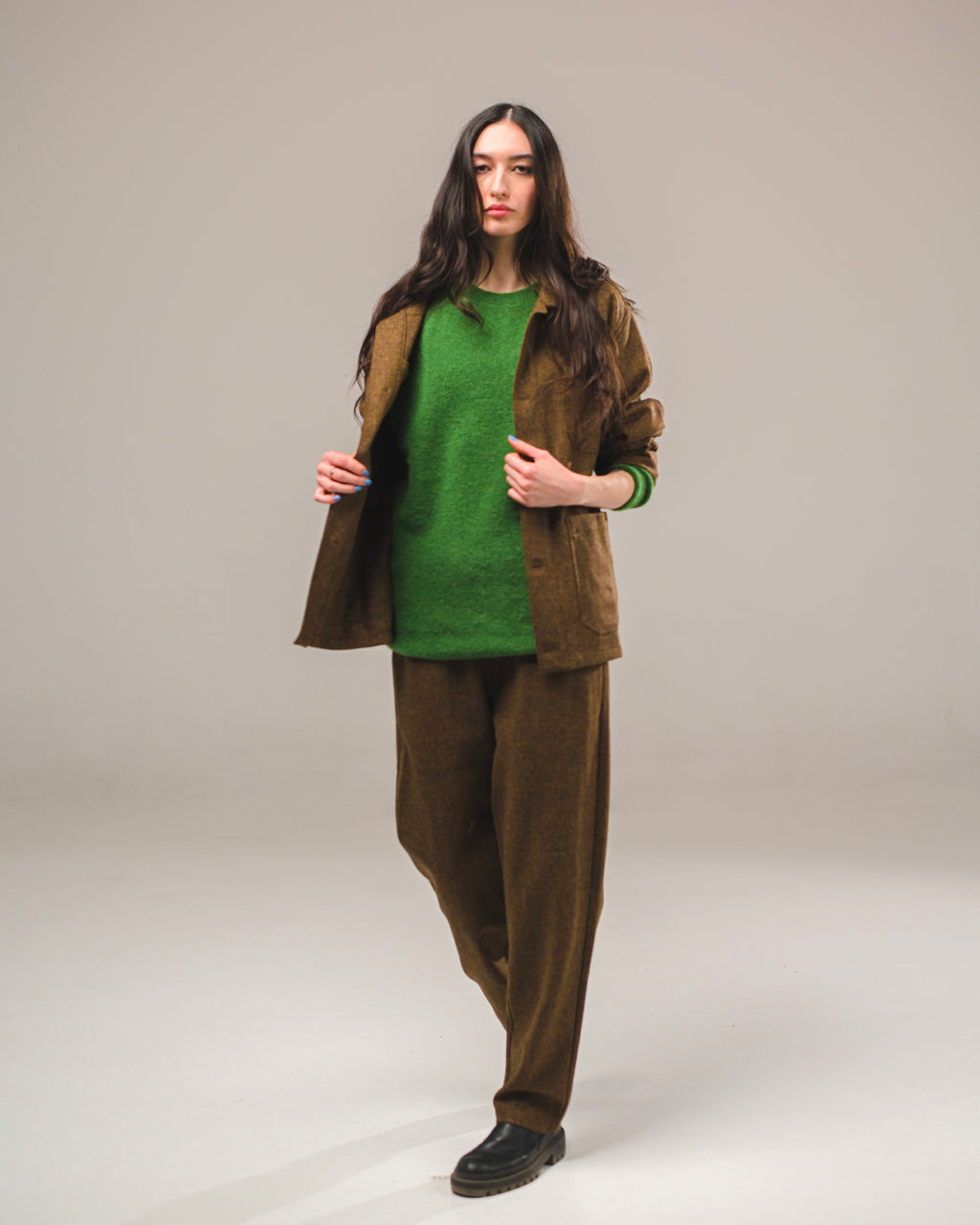 VESTE MARNO WOOL EARTHY BROWN