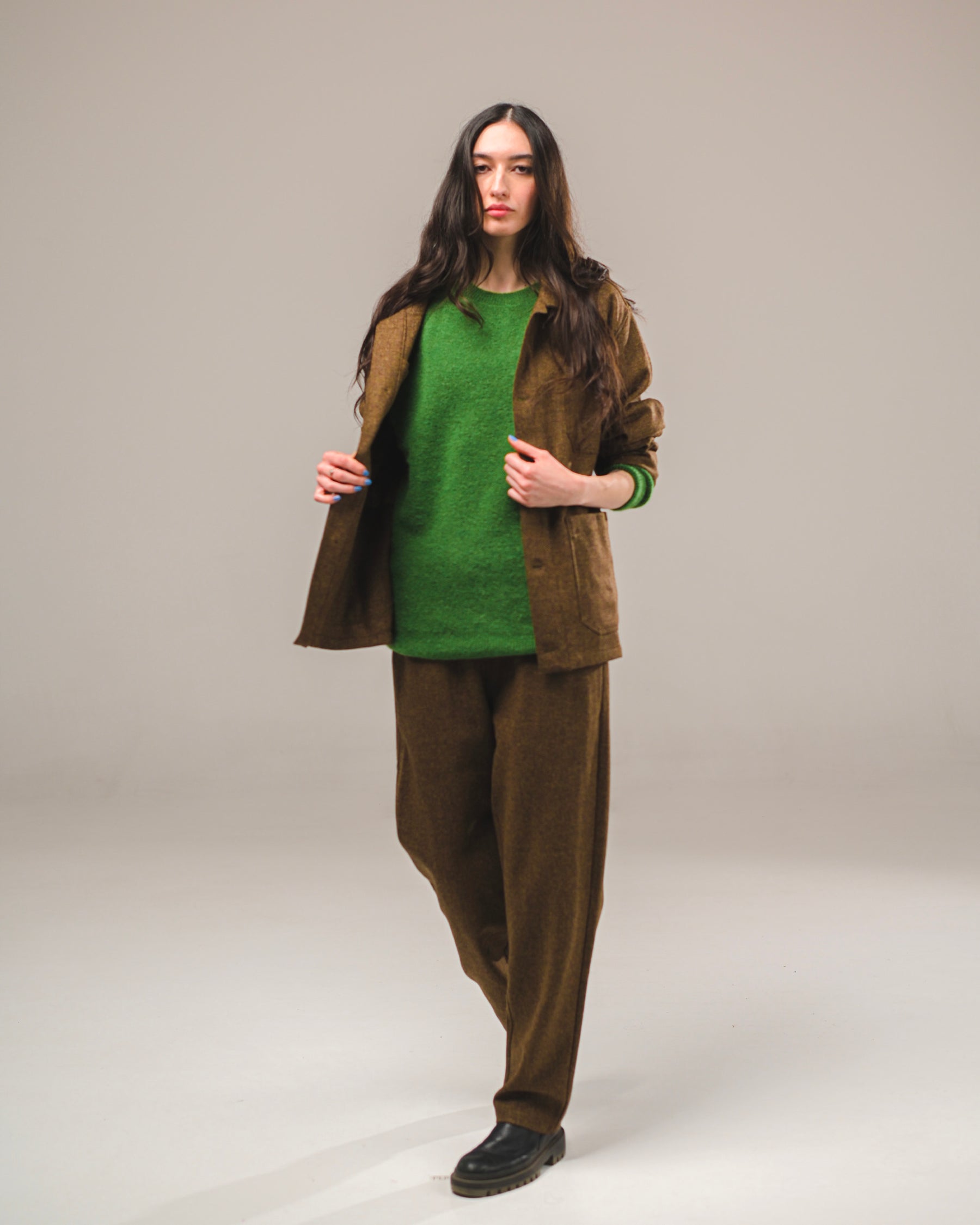 VESTE MARNO WOOL EARTHY BROWN